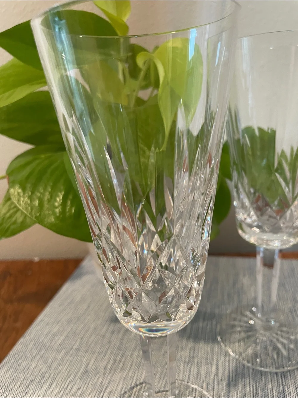 Waterford Lismore Crystal Champagne Flute –Stamped – Set of 4